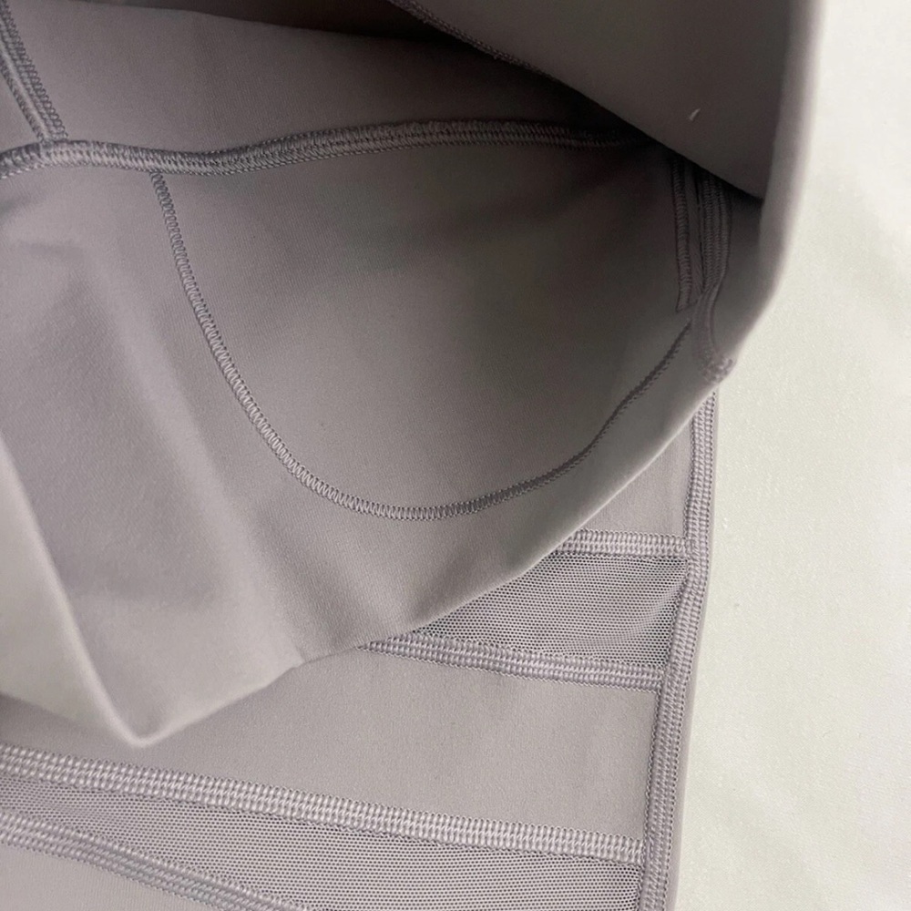 Lululemon Wunder Under Leggings Size 6 Gray Dark Chrome High Rise Mesh Geometric - Picture 6 of 10